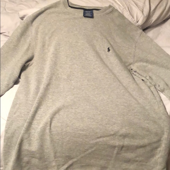 Grey polo Ralph Lauren waffle shirt xl - Picture 1 of 2